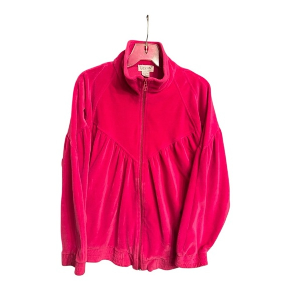 Vintage Lavon Hot Pink Velour Zip-Up Jacket